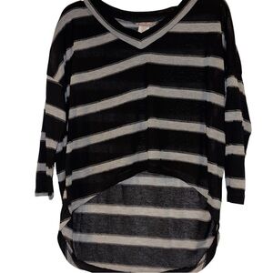 PrettyLittleThing Black and White Striped Short Sleeve Top
